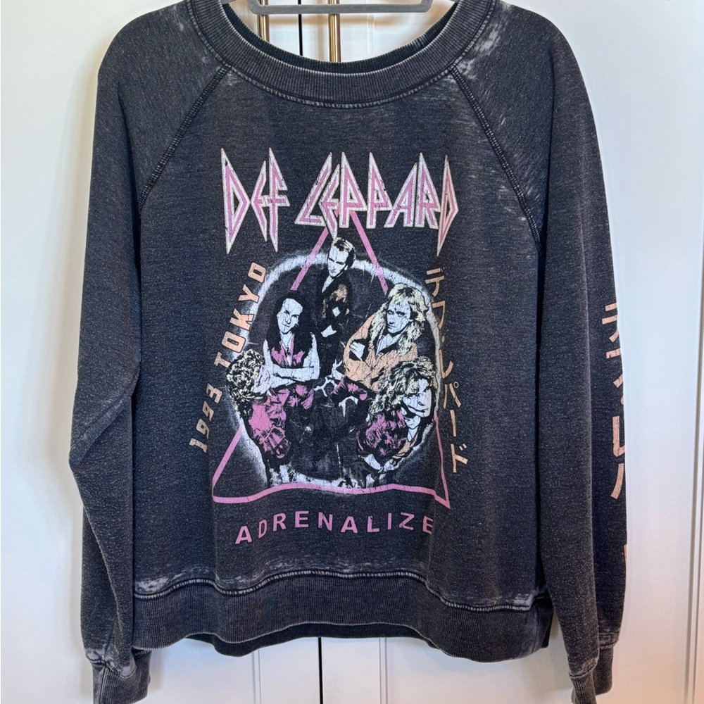 Recycled Karma Black Def Leppard Sweatshirt